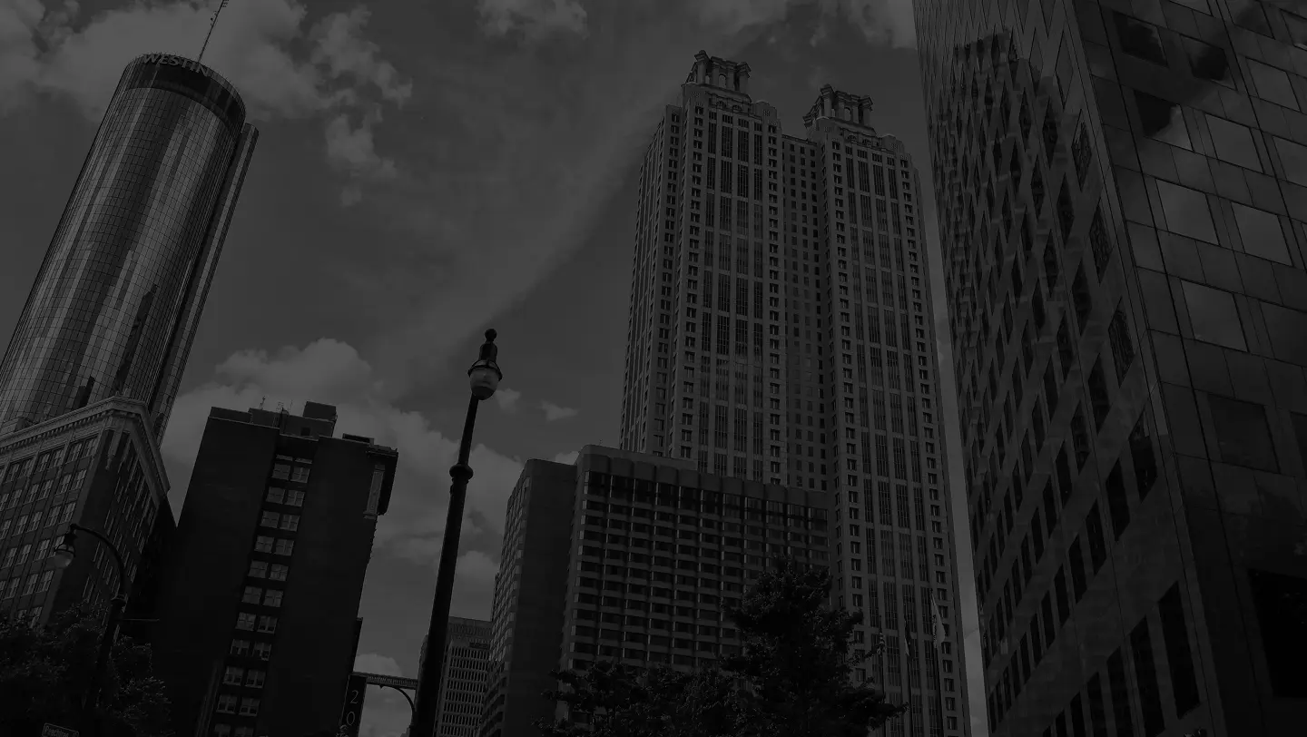 black and white photo of a city