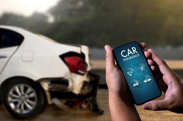 car accident and insurance on phone